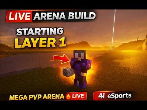 Day 10 Arena Build – Starting Layer 2 🔥 Mega PvP Arena | Minecraft Live | 4i eSports