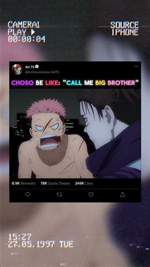 Choso be like: Call me Big brother #memeanimation #jujutsukaisen #jjk #anime