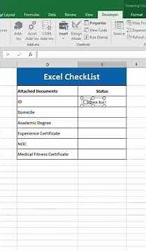 How to create checklist in Excel | How to insert Checkbox in Excel