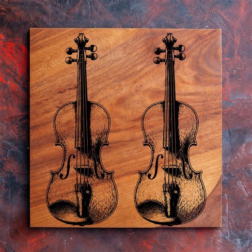 Violin SVG Instrument Illustration Classical Music Design Vintage Line Art Orchestra Theme Laser Engrave File CNC Decor - Etsy