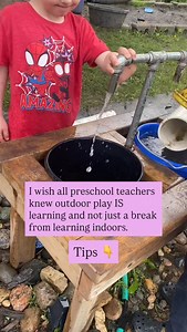 Outdoor time is not a break. It’s not recess. It’s not something we squeeze in between the “real” learning. It is the real learning. At the water table like this one, kids are asking questions, solving problems, testing ideas, negotiating with friends, regulating their bodies, and exploring the natural world with their whole selves. It’s math. It’s science. It’s language. It’s social skills. It’s sensory. All happening at once. There’s no worksheet in the world that can compete with that. We spe