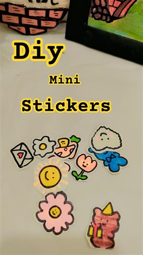 Mini Stickers DIY 😍 | Paper Se Cute Stickers Kaise Banaye #shorts #viral #stickers #diy #trending