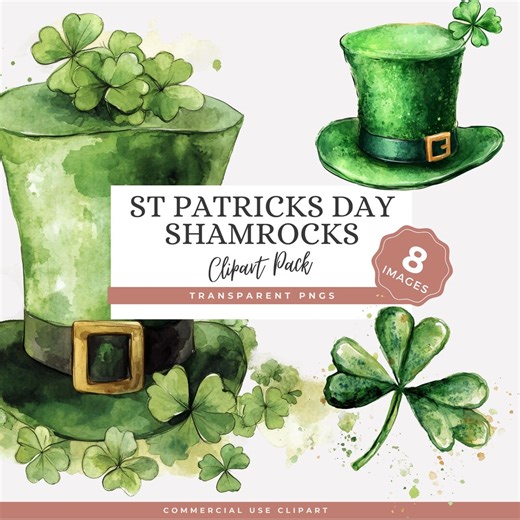 Shamrock PNG Images for St Patrick’s Day Creators Who Need Festive Commercial Clipart Fast - Etsy