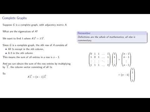 Spectral Graph Theory: Complete Graphs