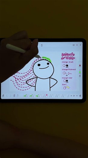 Animation Lesson 2: Get to know brushes and learn hair movement 💇🖌 #flipaclip