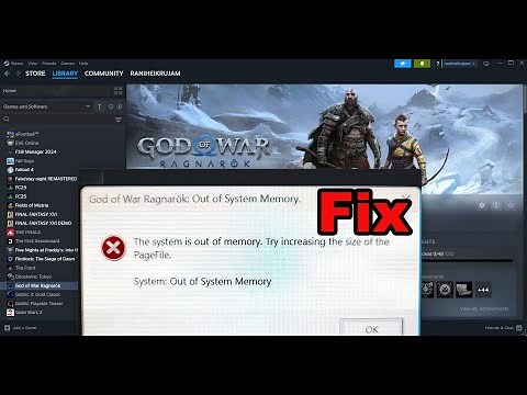 Fix God of War Ragnarök Error Out Of System Memory Try Increasing The Size Of The PageFile On PC