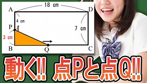 【二次方程式】長方形の上を動く点Pと点Qが作る三角形の面積を求める！【中3数学】