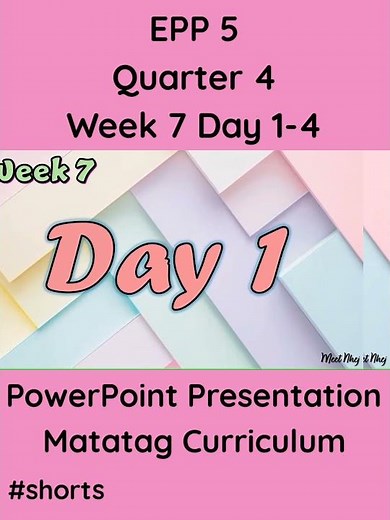 EPP 5 Matatag Curriculum PowerPoint Presentation Quarter 4 Week 7 Day 1-4 #grade5matatag #ppt