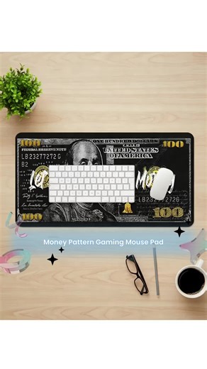 Money Pattern Mouse Pad, Rectangle Gaming Mouse Pad, Non-Slip Mousepad with Stitched Edges, Ideal for Gamers & Office Use #playmatforkids #rollingdesk #cowprintblanket #bestmattress #luxurysheets #coolmousepad #massagepad #kingmattress #memoryfoamplaymat #mattresstopperreview