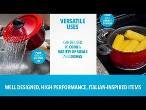 Bialetti 5.5 Quart Pasta Pot with Strainer Lid: Perfect for Longer Spaghetti, Lasagna, & Noodles