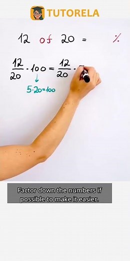 Convert 12/20 to a Percentage Easily #Math #Percentage #Quantity,Percentage,PercentageValue
