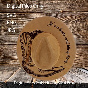 Hat Laser Burning Designs – Digital Download (SVG, PNG, JPG) for Wide Brim & Cowboy Hats, WD2104, It's a Boots and Bling Thing - Etsy