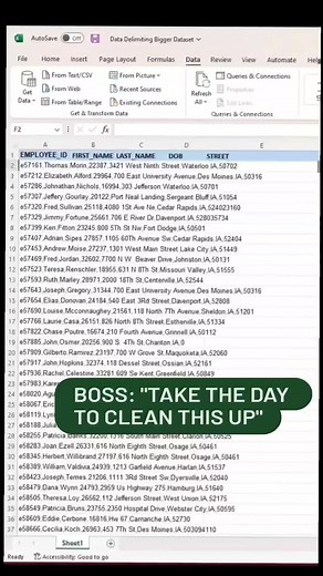 How to split text to columns! #excel #exceltips #exceltraining #sheets #accounting #finance #googlesheets #student #tutorial #excelhacksforwork #excelhack