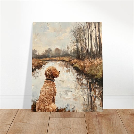 Cream Cockapoo Dog Countryside Textured Oil Painting Style Wall Art Print, Cockapoo Gift Idea for Cockapoo Owner, Cream Cockerpoo Gift Owner - Etsy