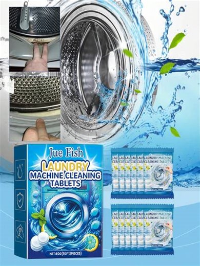 JUE FISH Washing Machine Cleaning Effervescent Tablets, Washing Machine Drum Stain Remover, Dirt Cleaner, Deodorizer Effervescent Tablets | SHEIN