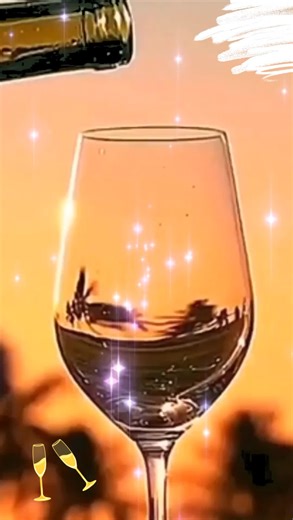 Captivating Wine Glass Animation with Cartoon Characters