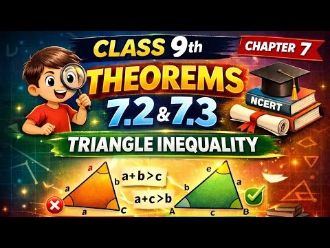 Class 9 Maths Chapter 7 🔥 Theorem 7.2 & 7.3 | Triangle Inequality Explained | NCERT