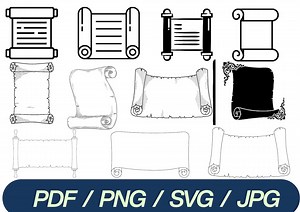Vintage Scroll Paper SVG Bundle | Parchment Banners (digital Download) - Etsy