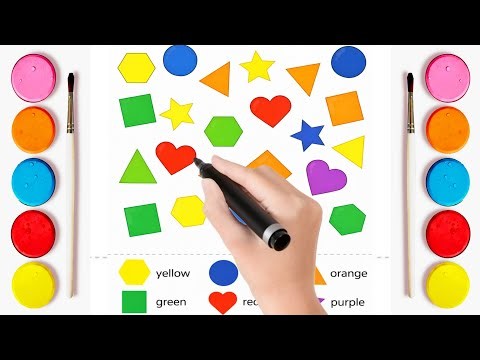 Learn Shapes and Colors for Kids | Colorful Shapes Drawing & Coloring for Toddlers, Preschool Kids