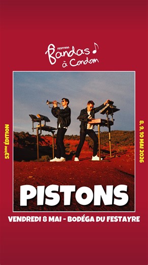 Festival Européen de Bandas y Peñas ⚪🔴🎺 on Instagram: "🎉 PISTONS 🔴⚪️ VENREDI 8 MAI 🎉 PISTONS, c’est le choc électro-cuivré : un face-à-face organique entre le souffle et les machines. Le duo avance comme un moteur à deux cœurs — l’un pulse, l’autre résonne — pour créer un alliage vibrant où le lyrisme des cuivres attise la fièvre robotique des synthétiseurs. PISTONS forge un live intense. Le souffle frotte les circuits analogiques, créant des tensions uniques qui se relâchent pour laisser p