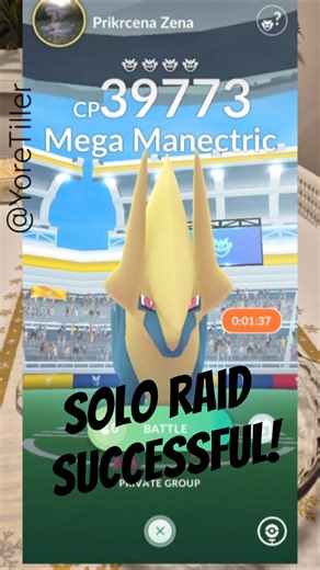 Mega Manectric Solo Raid with Primal Groudon!