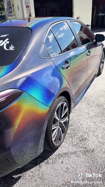 Full Black Holographic Wrap on Toyota Corolla | Colorchanging Wrap