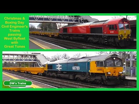 Three Christmas & Boxing Day Civil Engineer’s passing West Byfleet, with great tones - 25&26/12/25