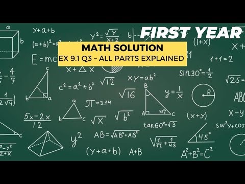 Mathematics First Year: Chapter 9 Exercise 9.1 Q3 (All Parts) Solution | Step-by-Step Explanation