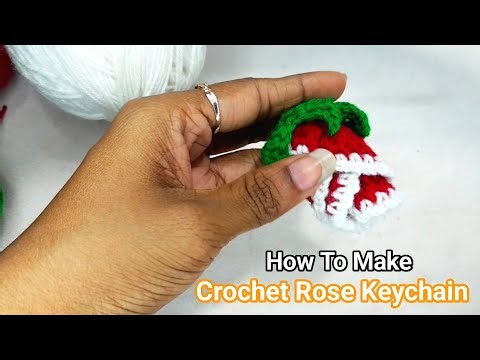 How to Make a Crochet Rose Keychain / Step-by-step Tutorial For Beginners #softstitch