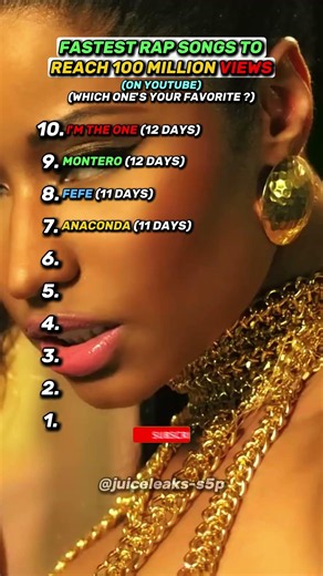 Fastest Rap Songs To Reach 100 Million Views #shorts