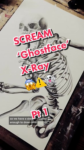 Ghostface X-Ray | Part 1! Part 2 up tomorrow! #screammovie #scream6 #ghostface #drawingchallenge #drawingtutorial #fypシ #drawing