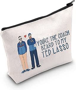 Ted and Beard Fan Gift Ted Tv Show Cosmetic Bag You’re the Coach Beard To my Ted Makeup Zipper Pouch Bag for Girlfriend Wife (BEARD TO MY TED)
