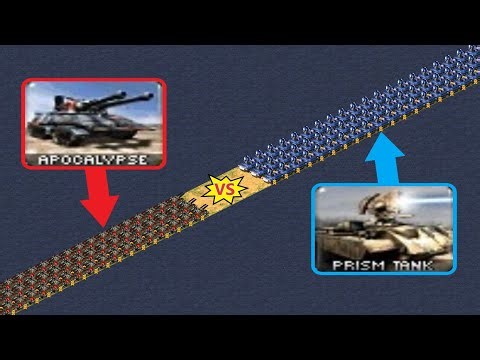 Apocalypse vs Prism Tanks - Same Cost - Red Alert 2