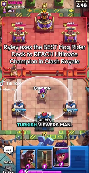 Ryley uses the BEST Hog Rider Deck to REACH Ultimate Champion in Clash Royale #fyp #livehighlights #tiktoklive #clashroyale #ryley