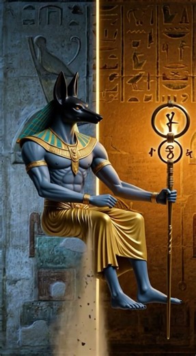 What is this mysterious symbol on Anubis' staff?