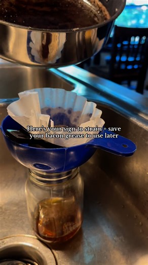 30K views · 413 reactions | Save your bacon grease to use later on. It’s great for fried potatoes, cabbage, green beans, etc! Just strain and store covered on the counter or in the fridge. #frugalhacks #bacongrease #reuserecycle #oldways #frugalliving | Our Faith Filled Homestead | Facebook