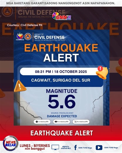 1.1K views | EARTHQUAKE ALERT | via Philippine Institute of...