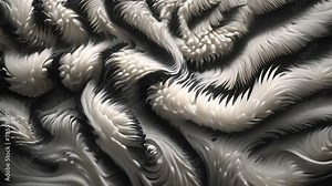 Zebra fur soft moving around. Simple zebra print motion background. This black and white striped animal print background animation 4k video. Abstract background texture black and white Stock Video