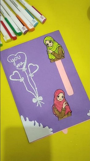 😍Diy easy BFF card 💌✂️ with paper | Cute Handmade Best Friend Card Idea #papercraft #cute #shorts