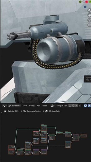 Minigun Spin Up Animation #blender3d #3danimation