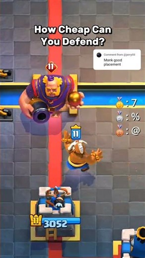 Can Monk Good Placement Defend This Push!😤 #clashroyale