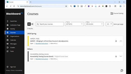 Blackboard JAWS demo