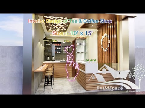 Interior Design | Tea & Coffee Shop | Modern Design | Shop Size 10'x15' | ‪@3d_designhub‬