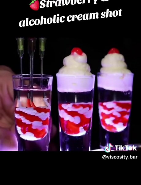 Delight in Strawberry Cream Shots at Viscosity Bar