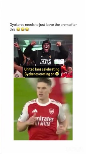 Manchester united players celebrating as gyokeres subs in 😂😂