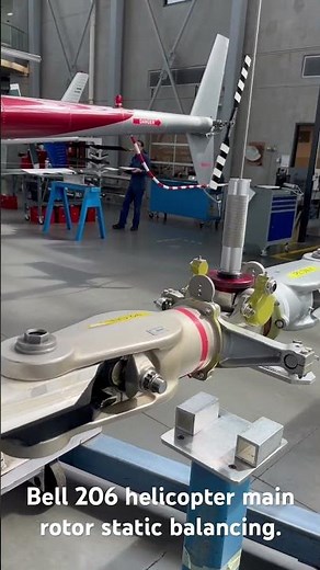 Helicopter main rotor static balance. #bell206