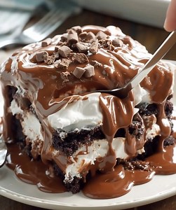 🍫 Mississippi Mud Cake 🧁 Ingredients Cake: 1 cup unsalted butter, melted ½ cup unsweetened cocoa powder 2 cups granulated sugar 4 large eggs 1½ cups all-purpose flour ¼ tsp salt 1½ cups chopped pecans or walnuts (optional) Recipe in First Coʍmеոτ 💬👇 | My Heavenly Recipes
