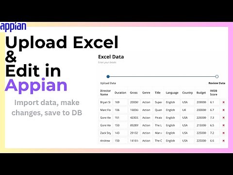 Appian Tutorial: Upload Excel & Save Edits to Database (Step-by-Step)