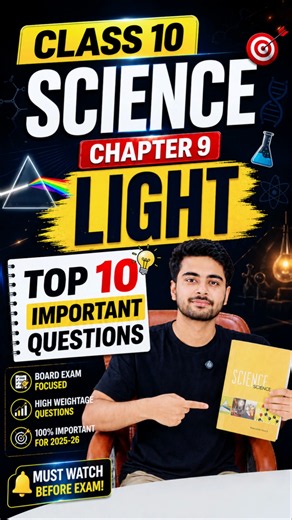 Class 10 Science Chapter 9 Light Top 10 Most Important Questions for Periodic Test and Mid Term🔥