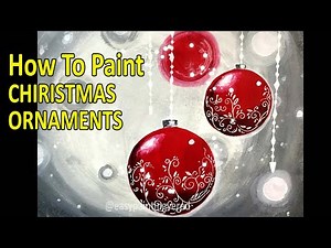 CHRISTMAS ORNAMENTS Acrylic Painting | Easy Painting Tutorial for Beginnes